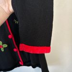Vintage Christmas Sweater Bobbie Bell Holly Berry Cardinals Womens Size XL Black Photo 8