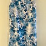 Lulus Sweet Wonder White and Blue Floral Slip Midi Skirt Photo 3