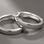 925 Silver Plated Small Hoop Earrings for Men Women,Silver Hoop Earrings Photo 3