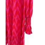 Pomander Place Dress XXL Pink Red Tiered Long Sleeve‎ V Neck Casual Photo 4
