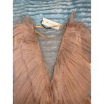 IDA SJÖSTEDT 039 Nathalie Dress Pearl Embellished Tulle Ruffle Mini Pink Tan Size M Photo 7