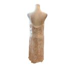 BCBG Women's Chevron Cowl Neck Slip Midi Dress Size 12 Multicolor White Photo 2