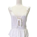 Patrons of Peace NWT Tie Front White Peplum Tank Boho Festival Top Size Medium Photo 9
