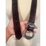 American Vintage Vintage Soft Leather Silver Buckle Belt Dark Brown waist 28-34 Photo 5