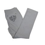 Cato Womens 12 White Straight Leg Rhinestone Embellished Jeans Photo 2