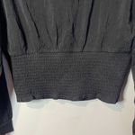 Pleione  Women's Black Button-Down Shirt w/ Smocked Waist - Large - NWT Photo 2