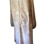 Vintage floral tan and white long sleeve dress size XL Brown Photo 4