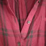 a.n.a . XXL Plaid Flannel Embroidered Shirt Dress in Black Maroon Plus Photo 7