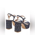 Stuart Weitzman Dancer Mid Block blue denim print Platform Sandals size 8.5 nwot Photo 2