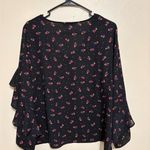 The Pioneer Woman Floral Ruffle Sleeve Blouse – Size M Black Size M Photo 7