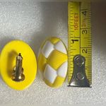 Vintage AVON 1987 Sunsations Easter Egg Oval Shaped Clip On Earrings White Photo 4