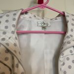 Studio Works Womens Full Zip Windbreaker Cream and Black Polka Dot Size Petite M Photo 1