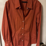 The Limited  Women's Burnt Orange Pleated Front And Back Dress Shirt Size Large Photo 0