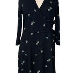 Old Navy ✨ Black Yellow White Daisy Floral Mini Wrap Sz Large Dress✨ Photo 1