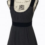 Theory  Theola Wool Empire Waist Tank Top Women’s Size Small Gray Black Button De Photo 0