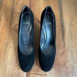 Stuart Weitzman Black Suede Patent Leather Hidden Platform Heels Pumps Size 7.5 Photo 1