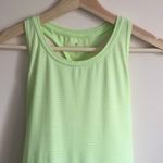 Athleta Neon Lime Green Ribbed Striped Racerback Workout Tank Top Photo 2