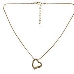 Swarovski Crystal Encrusted Open Heart Pendant On Gold Chain Necklace Photo 7