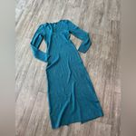 Chic Teal Long Sleeve Maxi Dress Green Photo 4