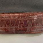 Brighton  2-Tone Croc Bucket Crossbody Bag Soft Leather Zipper Pockets 8.5" x 7" Photo 4