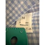 Gingham Tie Front Top Blouse Ruffle Pockets and Red‎ Ric Rac Trim hearts medium Blue Photo 3