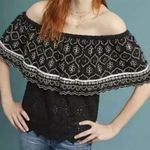 Anthropologie Hemant & Nandita Mavra Embroidered Off Shoulder Top Size L Photo 0