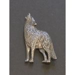 Vintage Metal Storm Pewter Howling Wolf Brooch Pin Stamped Signed Woodland Dog Silver Photo 6