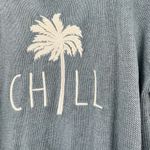 Marled Reunited Clothing light blue Chill palm tree knit pullover sweater sz XL Photo 3