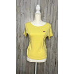 Levi's Women's Size Large Perfect Tee Lemon Yellow Short Sleeve Crewneck Shirt Photo 1