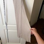 AYA MUSE Skirt Pisa Ribbed Knit Maxi Slit Metallic Stretchy Beige S NWT Tan Photo 3