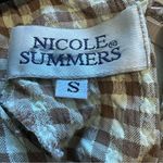 Vintage Nicole Summers Gingham Short Sleeve Blouse Womens Small Brown Photo 3