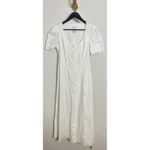 Reformation  Alida Organic Cotton Button-Up Midi Dress in White Size US 4 Photo 3