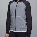 Lululemon Bright Bomber Jacket Silver/Gray and Black Size 4 Photo 0