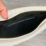 Clever Carriage company Beaded Skull / bones Clutch purse bag / makeup bag White Photo 8