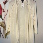 H&M NEW  Cream Yellow Open Cardigan Sweater 3/4 Wide Sleeves Large Photo 0