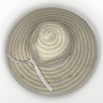 Ellen Tracy Ellen‎ Tracy Women's Packable Sun Hat Wide Brim Natural Cream Bow Travel Beach Photo 2