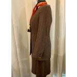 Oscar de la Renta  Vintage Peanut Brown Wool Tweed Jacket & Skirt Suit Set‎ Sz 6 Photo 13