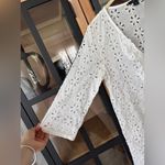 J.Crew J. Crea eyelet embroidered blouse tunic top 3/4 long sleeve ruffle dress coverup Photo 5