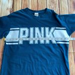 PINK - Victoria's Secret PINK Victoria Secret Long Sleeve Crew Neck Logo Teal Top Tee Photo 3