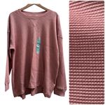 Seven7  New Peach Waffle Long Sleeve Crew Neck Top Plus Size 1X Photo 1