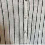 Sigrid Olsen  Black and White Striped Button Down Shirt Photo 4