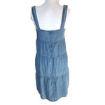 Levi's Levi’s Denim Dress Women XS Babydoll Button Down Ruffle Tiered Minimalist 90s Photo 6