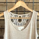 French Laundry  Womens Tank Dress Small Beige Embroidered Ribbed Boho Photo 1