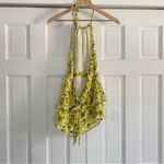 Parker  lemon halter ruffle top with open back size medium Photo 3