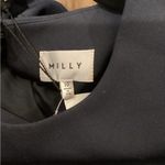 Milly  Madison Cold Shoulder flare swing navy shift Mini Dress size 10 navy nwt Photo 10
