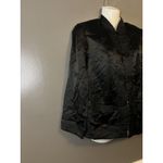 Reversible Satin Brocade Jacket Womens Small Black Ivory Mandarin Collar Frog Photo 1