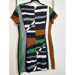 Derek Lam Linen Graphic Surf Parrot Cocktail Dress Stripe Sheath Mini Size 12 Photo 2