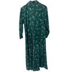 Vintage LL Bean Velour Maxi Dress 8 Long Sleeve Button Front Cottagecore Green Photo 5