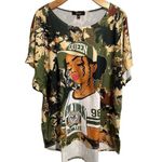 Glowup Couture T Shirt Womens 1X Queen Short Sleeve Camo NY Brooklyn Graphics Photo 0