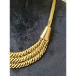 Womens Gold Tone Twisted Rope Statement Necklace With Lobster Clasp Lock Jewelry Photo 3